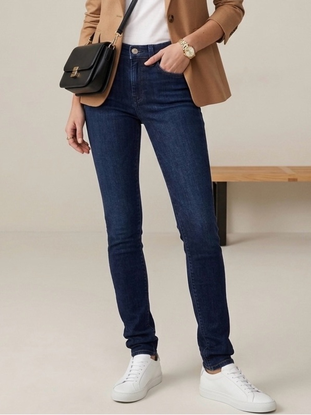Rag & Bone Skinny Jeans Mid-Rise Indigo Blue 27 Quiet Luxury Classic Normcore